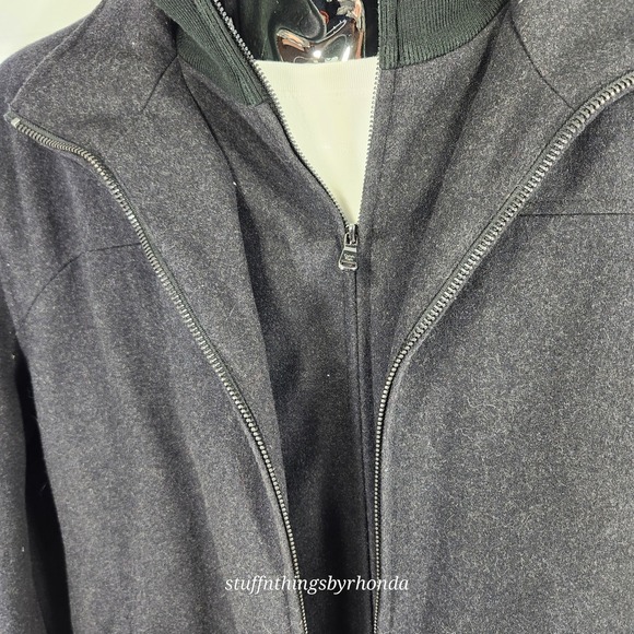 Calvin Klein Men's Charcoal Gray Wool Blend Full Double Zip Jacket - Size L /54" - Picture 3 of 12